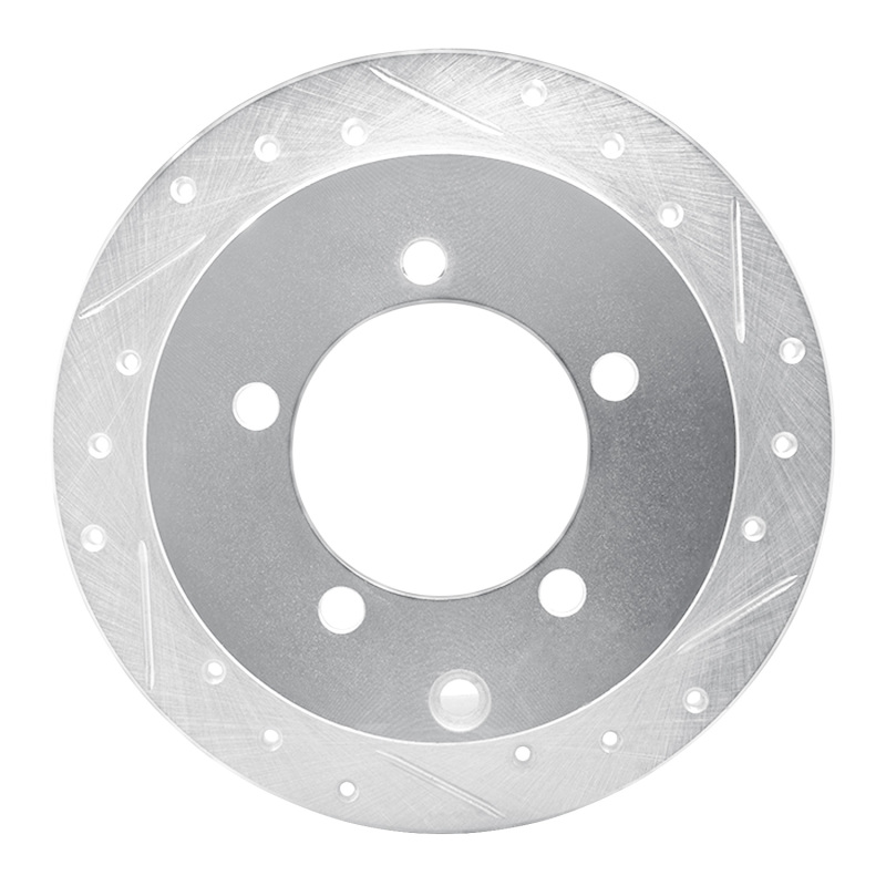 Mitsubishi Diamante Brake Rotor (1) - Rear Right - R1 Concepts - Drilled & Slotted - Silver - `97-`04